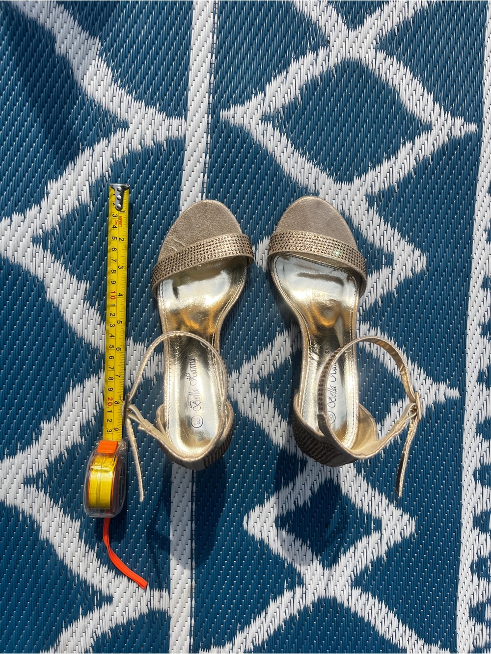Gold Evening Sandals with Ankle Strap - Women